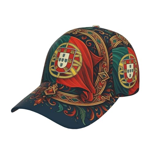 FHIZOAL Casquette de baseball classique avec motif drapeau du Portugal - Réglable - Respirant - Vintage - Golf - Gym - Entraînement - Sports de plein air, Noir , Taille unique