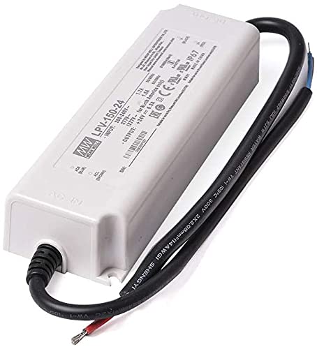 King Led KingLed-Netzteil wasserdicht IP67 Modell MeanWell LPV-150-24 Leistung 151,2 W DC 24 V Transformator Mean Well für LED, Weiß, 191 x 63 x 37,5 mm Cover