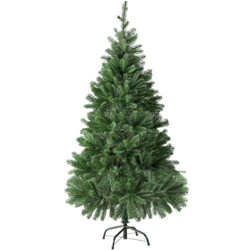 tectake® Albero di Natale Artificiale Premium, Albero di Natale Verde con Base in acciaio, Aspetto Naturale, Facile da Pulire, Montaggio Rapido - Verde - Premium - 140 cm / 470 Rami Folti