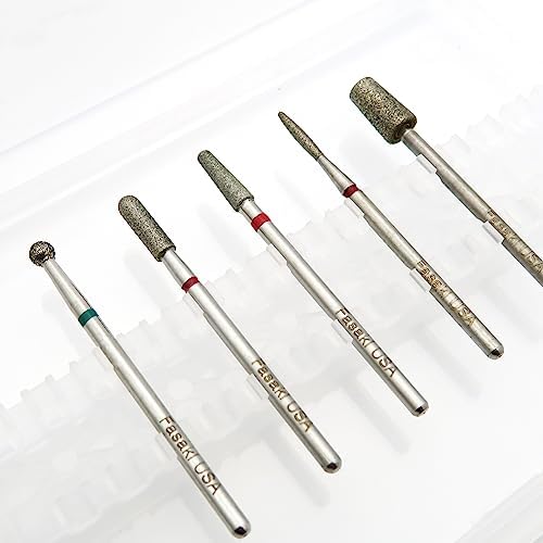 FASAKI 3/32" 5pcs Nail Drill Heads Nail Drill Bits Sanding