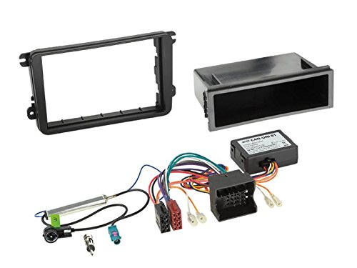 ADNAuto - Kit de instalación de Radio de Coche 2DIN Can Bus para VW Seat Skoda ap03 Negro Cover