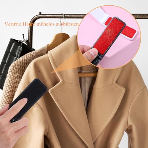 Kisstta 2-Teiliger Faltbare Fusselentfernerbürste, Tragbare Wiederverwendbare Mini-Fusselbürste Zum Entfernen Von Kleidung, Sofas, Stoffen, Tierhaaren Reise-Fusselbürste (Schwarz Und Weiß)