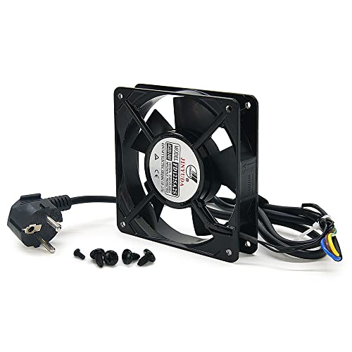 WAYTEX 37423 Ventilateur de toit 12 cm pour Baie Rack 19 pouces et 10 pouces - 2 positions Aspiration ou Ventilation Câble d’alimentation 1,10m avec fiche...