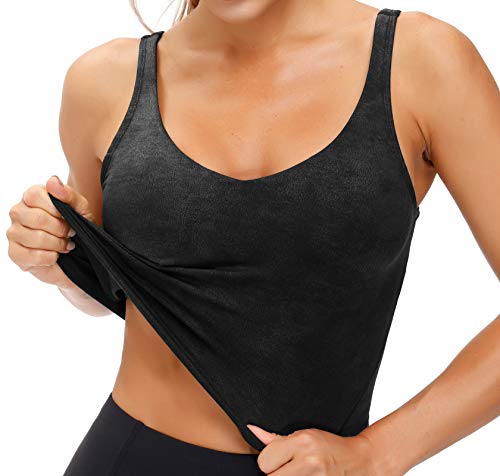 THE GYM PEOPLE Womens' Sports Bra Longline Wirefree Padded with Medium Support