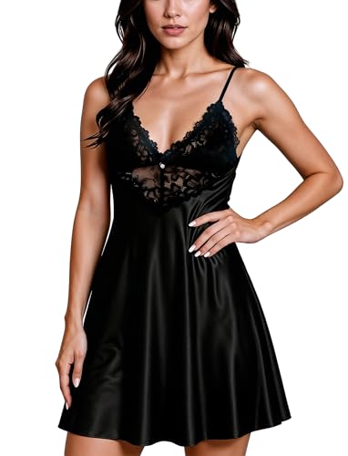 Nuit de soie et dentelle : la chemise de nuit satinée VIVISENCE 2038 pour vos soirées cocooning