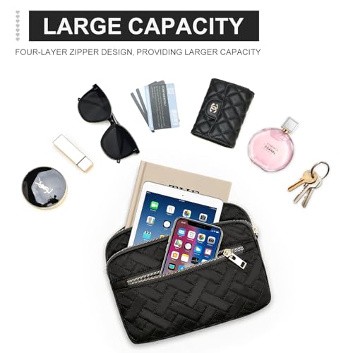 Image of Medium Nylon Crossbody Bags for Women Trendy Crossbody Purses Travel Large Cross Body Bag Quilted Purse