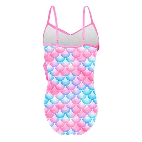 Dressy Daisy Toddler Little Girls Mermaid One Piece Swimsuit Ruffle One Shoulder Bathing Suit for Pool Beach Party2