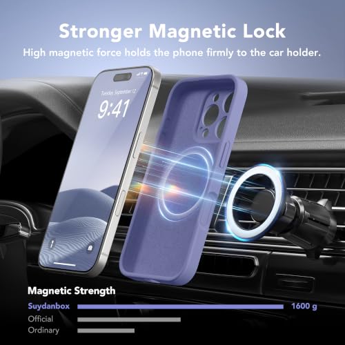 Image of Magnetic for iPhone 16 Pro Max Case Silicone Lavender Gray