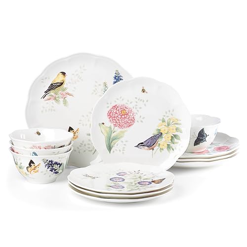 Lenox 883319 Butterfly Meadow Flutter 12Pc Dinnerware Set,Multicolor