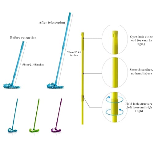 2022 New Rotatable Adjustable Triangle Cleaning Mop With 2 Mop Replacement Heads, 180 Degree Spin Triangle Wall Cleaning Mop, Microfiber Ecloth Mop Wet And Dry For Bathroom Floor Wall Bed (Blue) #TOP2