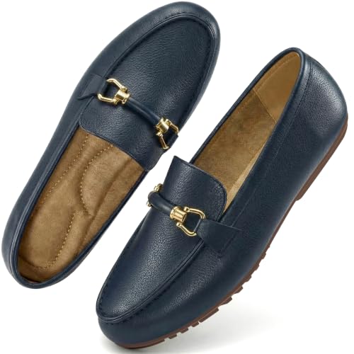 Image of HARENCE Loafers for Women Comfortable Slip On Business Work Flats Shoes Casual Driving Moccasins Penny Loafer