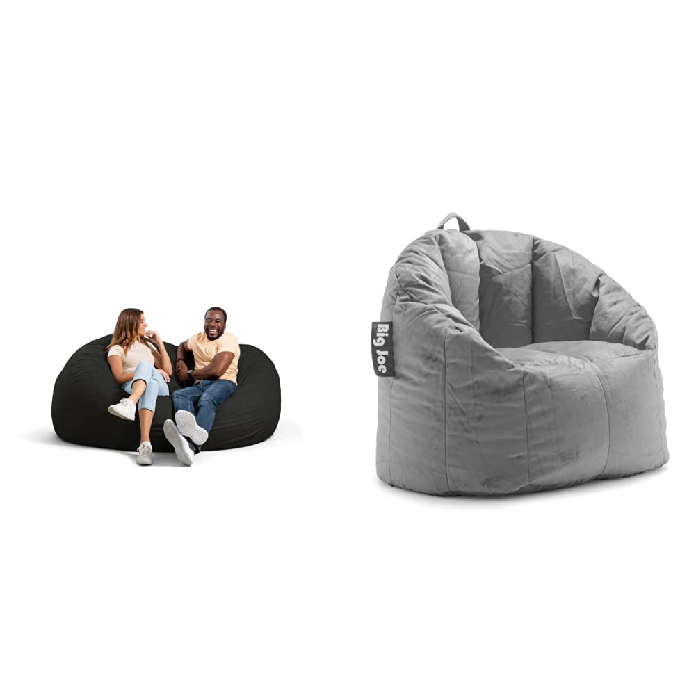 Big Joefuf Xxl Bean Bag Chair Milano Medium Gray Plush