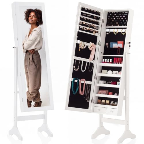 Sweetcrispy Freestanding Jewelry Armoire
