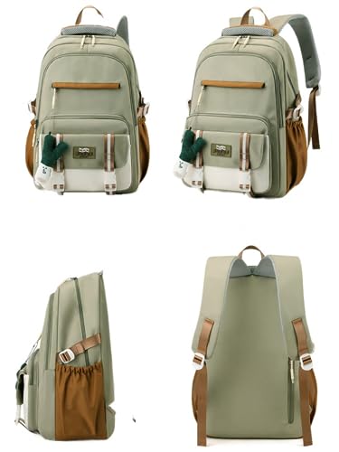 Waterproof Backpack Women Casual Fashion Large Capacity Backpack Multifunctional Side Pockets Men Travel Backpack (Black)4