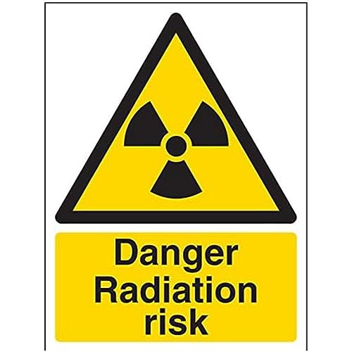 V Safety Danger Radiation Risk Warning Sign - 150mm x 200mm - 1mm Rigid Plastic