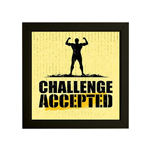 Image of Indianara Set of 4 Fitness Gym Motivational Quotes Paintings (2145) without glass 9.5 x 9.5 inch each