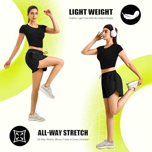 Walifrey Women's High-Waisted Running Shorts w/ Pockets - image 5