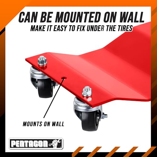 Image of Car Wheel Dolly Set of 4 - Heavy Duty Antiskid 16x12 inch Car Dolly Tire Skates with 6000lb Capacity - 360 Degree Rotatable Wheel Dollies for Trucks, Trailers, Motorcycles or Boats by Pentagon Tools