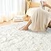 8x10 Area Rugs for Living Room, Ultra Soft Fluffy Large Shaggy Rug Carpet for Bedroom, Non-Slip Fuzzy Plush Rugs for Nursery Boys Girls Kids Room Modern Indoor Home Decor, Cream White