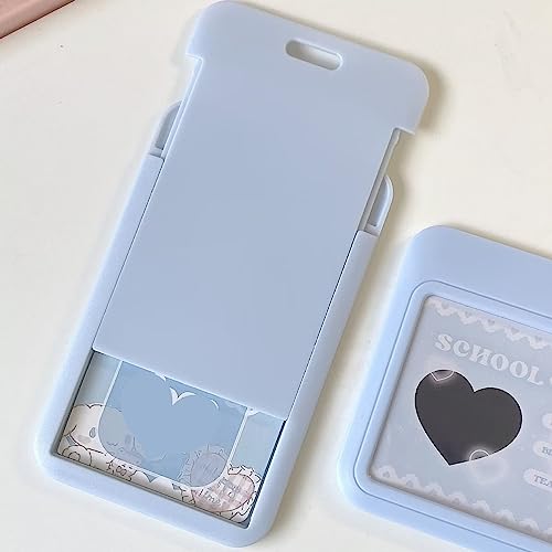 RUNRAYAY Blue Acryl Kpop Photocard Holder mit Aufhängung, Kawai Schlüssel Schlüssel-Foto-Schutz-Set Sammlung Studentenkartenbox transparent 3 Zoll Idol-Karte (D)
