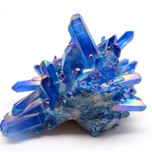Beautiful Blue Aura Quartz Titanium Crystal Cluster Ornaments (Size : 1300-1400g) Gemstone Stone