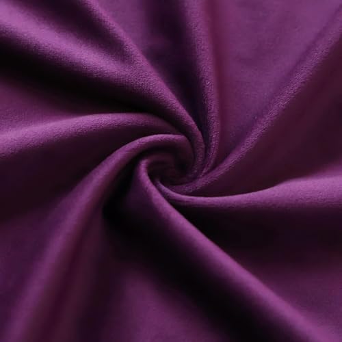 Image of Velvet Purple 14x14 Pillow Covers, Set of 5 Decorative Ruffle Cushoin Pillow Covers for Sofa Couch