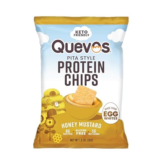 Quevos Egg White Chips - The Original Low Carb Egg Crisps, Crunchy Flavorful Protein & High Fiber Snacks, Keto Snacks, Diabetic & Atkins Friendly, Gluten Free, Protein Crisp, Low Carb Chips - Honey Mustard, 1 Oz (Pack of 12)