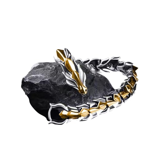 VOLLYOO Vintage Dragon Bracelet for Men Punk Mens Dragon Design Link Chain Bracelet Fashion Hiphop Jewelry 19CM