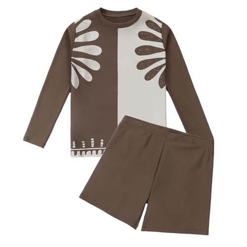Image of Girls Long Sleeve Swimsuits 2 Pieces Set Rash Guard Swimwear Quick Dry Surfing Wetsuit for Kids Bathing Suit 5-16 Years