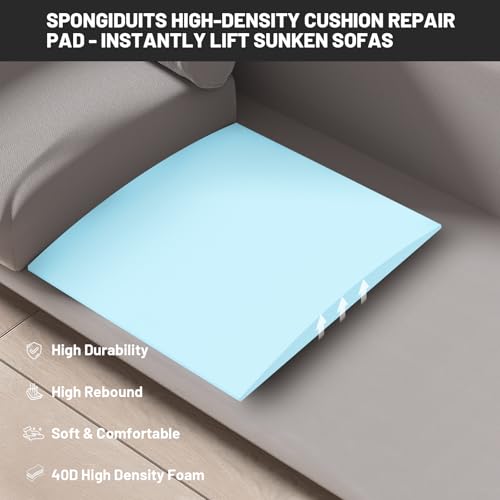 Image of Couch Cushion Support for Sagging Seat, 20 inchx20 inchx2 inch 40D High Density Curved Foam Sofa Cushion Support, Under-Cushion Sag Repair,Blue Set of 1