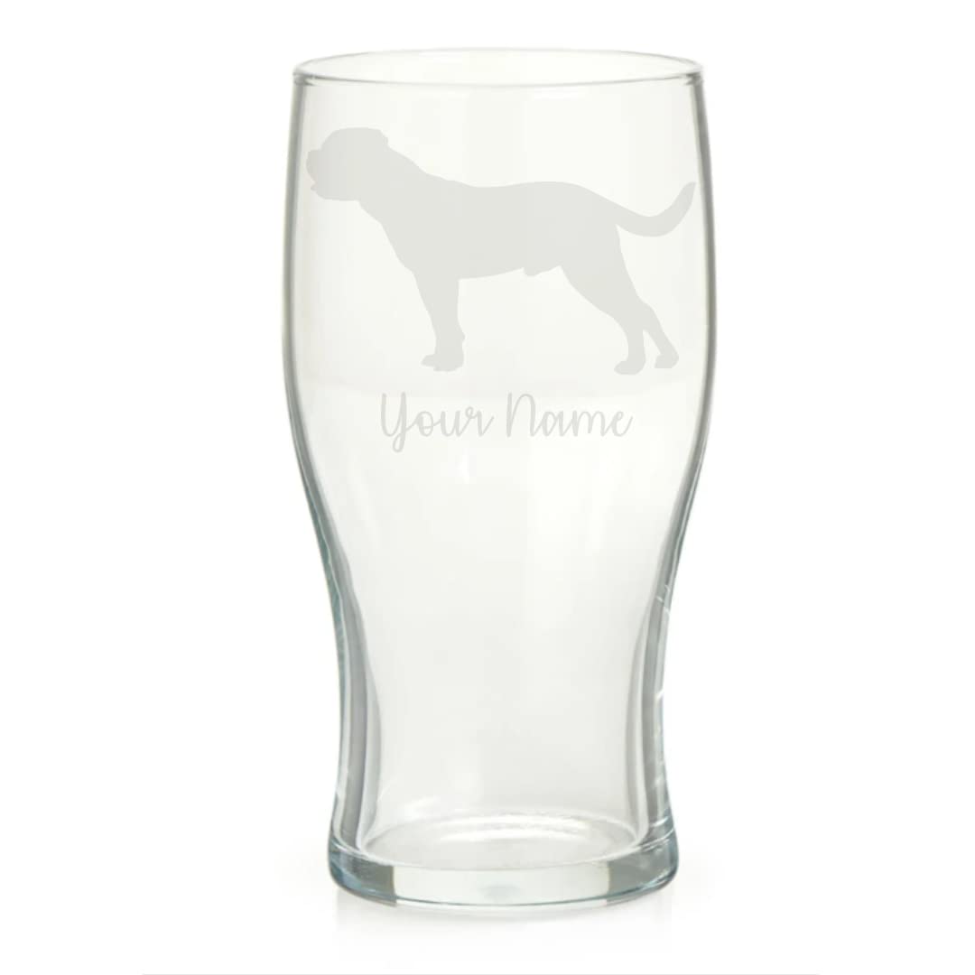 Personalised Dogue De Bordeaux Engraved Pint Glass, Custom Dog Gift for Women, Gift for Men