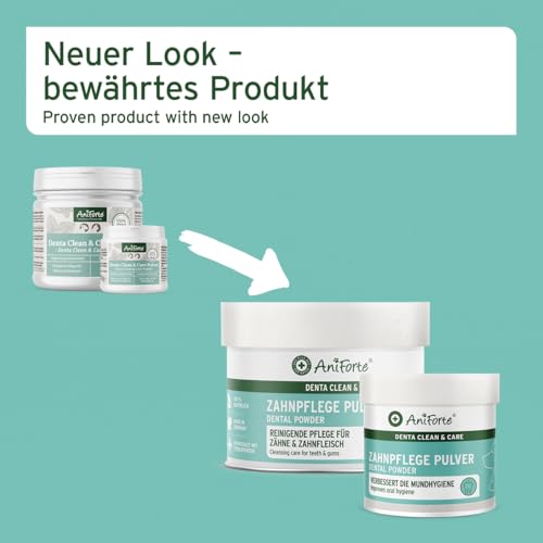 AniForte Denta Clean & Care Zahnpflege Pulver für Hunde & Katzen 80g – effektive & natürliche Zahnreinigung, gegen Mundgeruch, Zahnsteinentferner für Mundhygiene