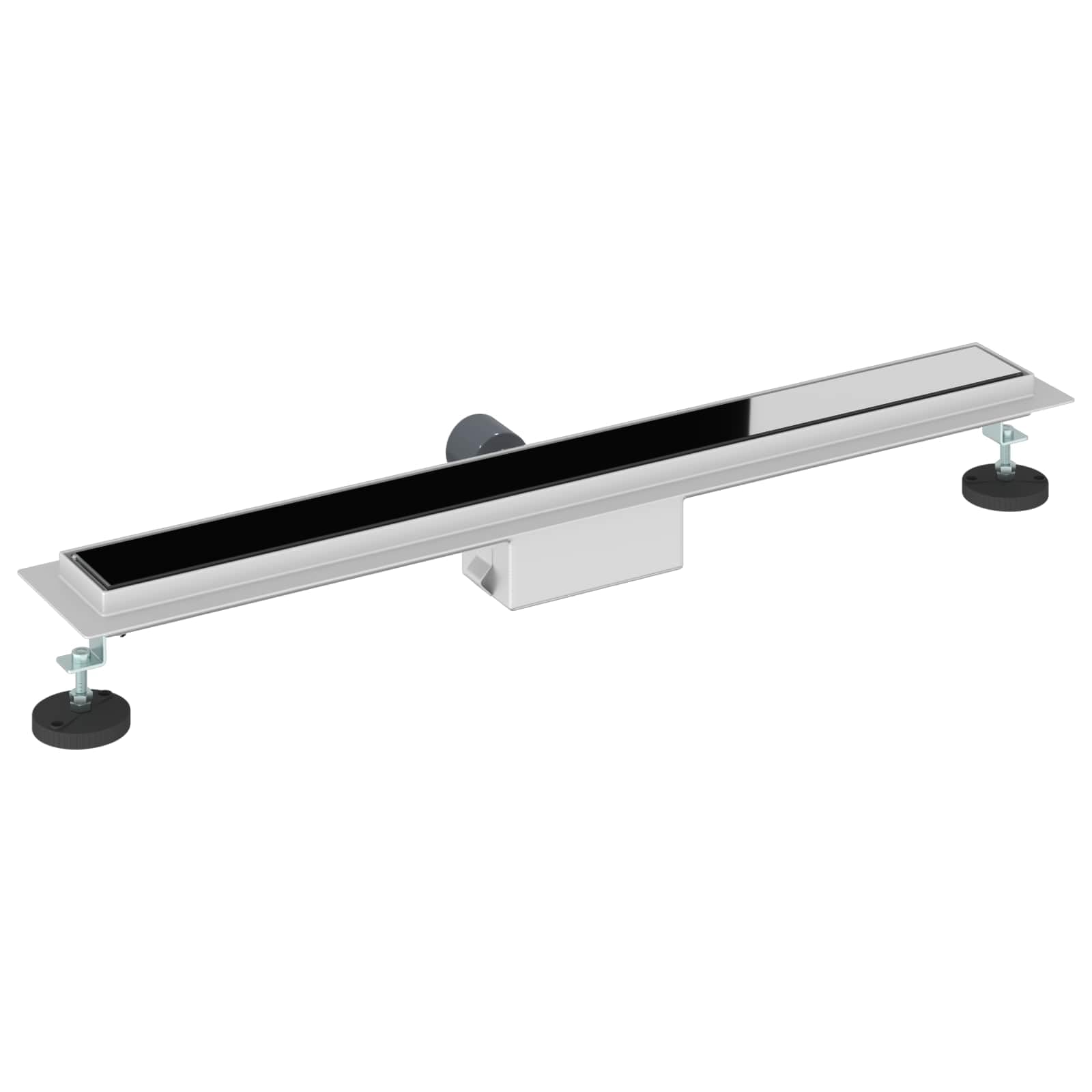Desagüe de ducha de 70 cm con cubierta de cristal negro, canaleta de ducha de acero inoxidable 304 para duchas con diseño moderno