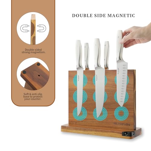 Magnetic Knife Block - Magnetic Knife Holder - Magnetic Knife Stand- Cutlery Display Stand and Storage Rack(sharpener)