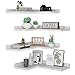 4 Tier Floating Corner Shelves White Set of 4, Rustic Pine Wooden Floating Corner Wall Shelf for Wall Décor Storage, L Shaped Corner Shelf Wall Mount for Bedroom, Living Room, Bathroom, Kitchen