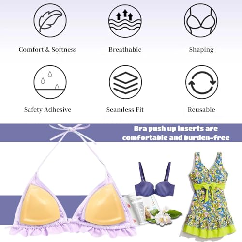 Image of DEPOVOR Double-Sided Adhesive Bra Inserts, Large Size Lightly Padded for D+ Cups, Reusable Lifting Enhancers for Large Busts