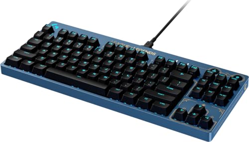 PRO Tastiera Gaming Meccanica - Design Ultraportatile Tenkeyless, Cavo USB Rimovibile, Tasti Retroilluminati LIGHTSYNC RGB, Edizione Ufficiale League of Legends, Blu/Oro, Layout US - Tastiera gaming - Immagine 2