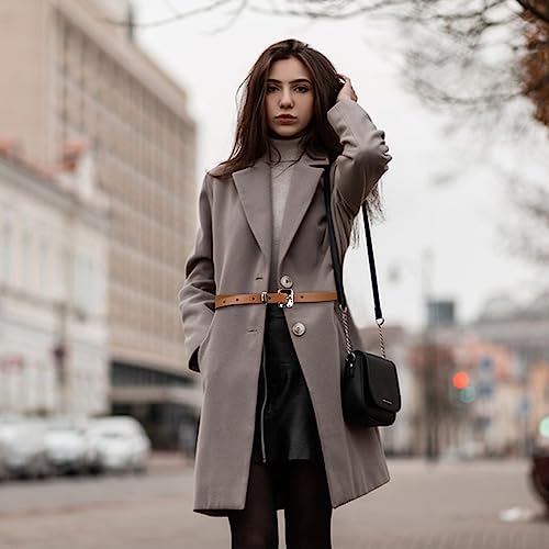 Feelorna 3 peças de cinto feminino de couro skinny, cintos de cintura fina ajustáveis, moda feminina