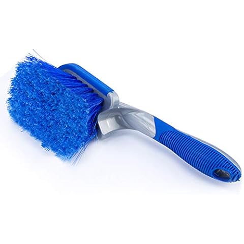 WCBDUT Car Wheel Cleaning Brush, Wheel Brush for Car Alloy Wheel and Tyre Brush Cleaning, Rim Cleaner for Your Car, Motorcycle or Bicycle Tire Brush Washing Tool (Short Handle) Cover