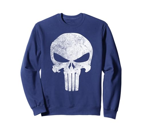 Marvel Punisher Skull Symbol Distressed Sweatshirt