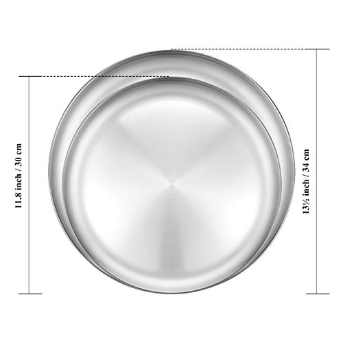 Deedro Pizza Baking Pan Pizza Tray - Stainless Steel Round Pizza Baking Sheet, Heavy Duty Pizza Crisper Pan For Oven, Dishwasher Safe Pizza Serving Tray, 12 Inch & 13 Inch, 2-Piece Set #TOP1