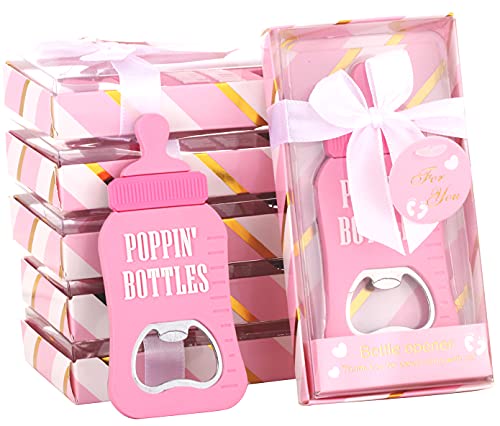 16 Pcs Bottle Opener Baby Shower Favor Gifts For Guest, Pink Girl Baby Shower Party Souvenir/Keepsake/Decoration,Refrigerator Magnet Pvc Metal Bottle Opener For Beer (Pink, 16) #TOP6