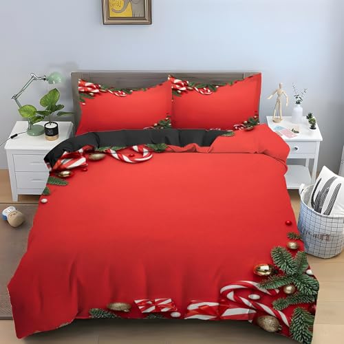 Housse de couette 200x200 rouge en microfibre douce et résistante de qualité supérieure