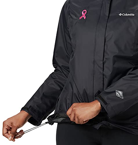 Columbia Women's Tested Tough In Pink Rain Jacket Ii, Black, 1X Plus #TOP2