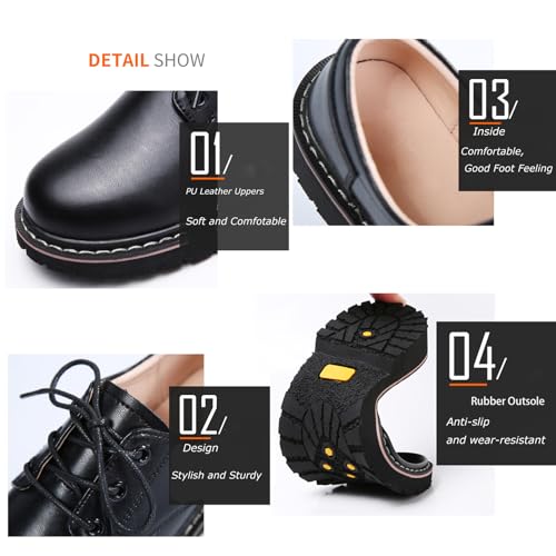 Women's Classic Oxfords Lace Up Business Formal Dress Shoes Platform Oxford Shoes Slip Resistant Service Boots - Image 3