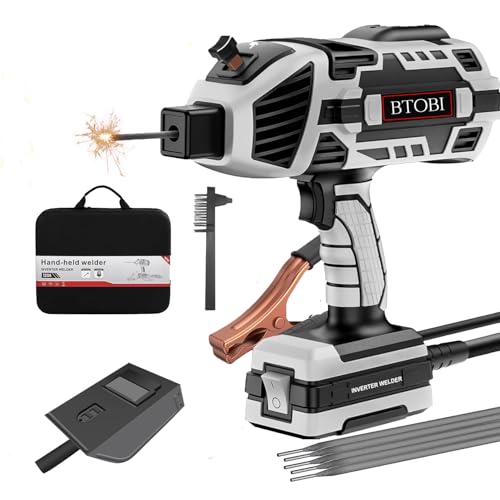 Portable Handheld Welding Machine 110V, 120A ARC Stick Welder Gun with IGBT Inverter, 6 Level Adjustable Current, Fits 1/16“-1/8” Welding Rods for DIY, Home Repair and Metalwork, Grey