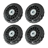 Gettimore Ersatz-Kofferrollen, 75 mm x 24 mm, Schwarz, 4 Stück, kompatibel mit den meisten beschädigten oder abgenutzten Gepäckstücken