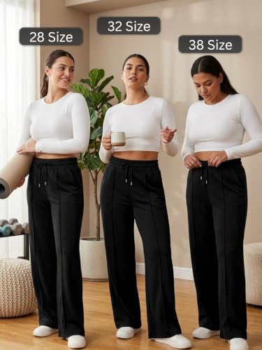 Image of Leriya Fashion Trousers for Woman | Womens High Rise High Waist Flared Korean Style |Joggers for Woman's| Track Pants for Women's Elegant for College & Events (Available in Plus Size)