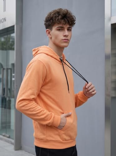 Image of HOODMASTER Unisex Fleece Hoodie Sweatshirt with Pockets Full Sleeves Regular Fit Solid Pattern Hooded Neck and Standard Length | Hoodies for Men & Women