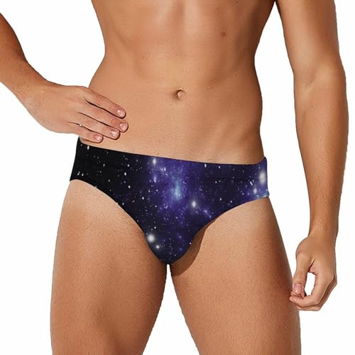 Galaxy in The Sky Mens Swim Briefs Bikini Sexy Low Rise Trunks Swimsuit Bathing Suit Beach